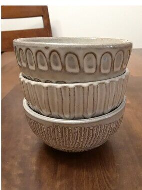 Set of 3 Hand-made Ceramic Bowls (NWOT)